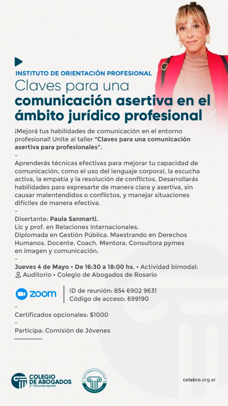 Claves para una comunicación asertiva en el ámbito jurídico profesional - 04/05/2023